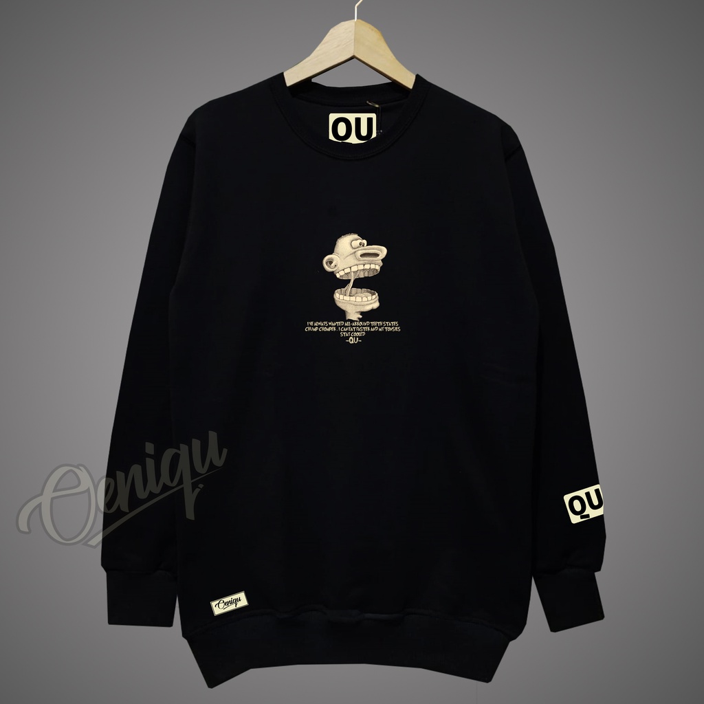 CREWNECK SWEATERSHIT OENIQU ORIGINAL SIZE L-XL-XXL-XXXL-XXXXL-XXXXXL CHOMPER BLACK