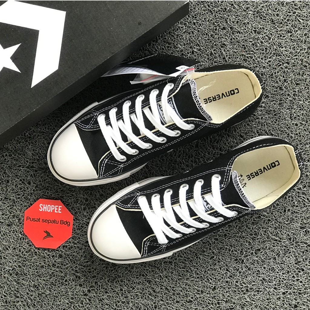 [TERIMA COD] SEPATU CONVERSE PLATFORM LOW BLACK WHITE