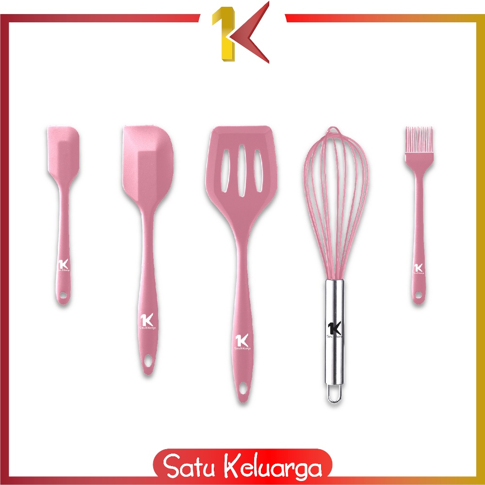 SK-C275 Sutil Silikon Set 5IN1 Silicone Kitchen Utensils Set / Peralatan Dapur Spatula Set Silikon Tahan Panas / Perlengkapan Masak-8
