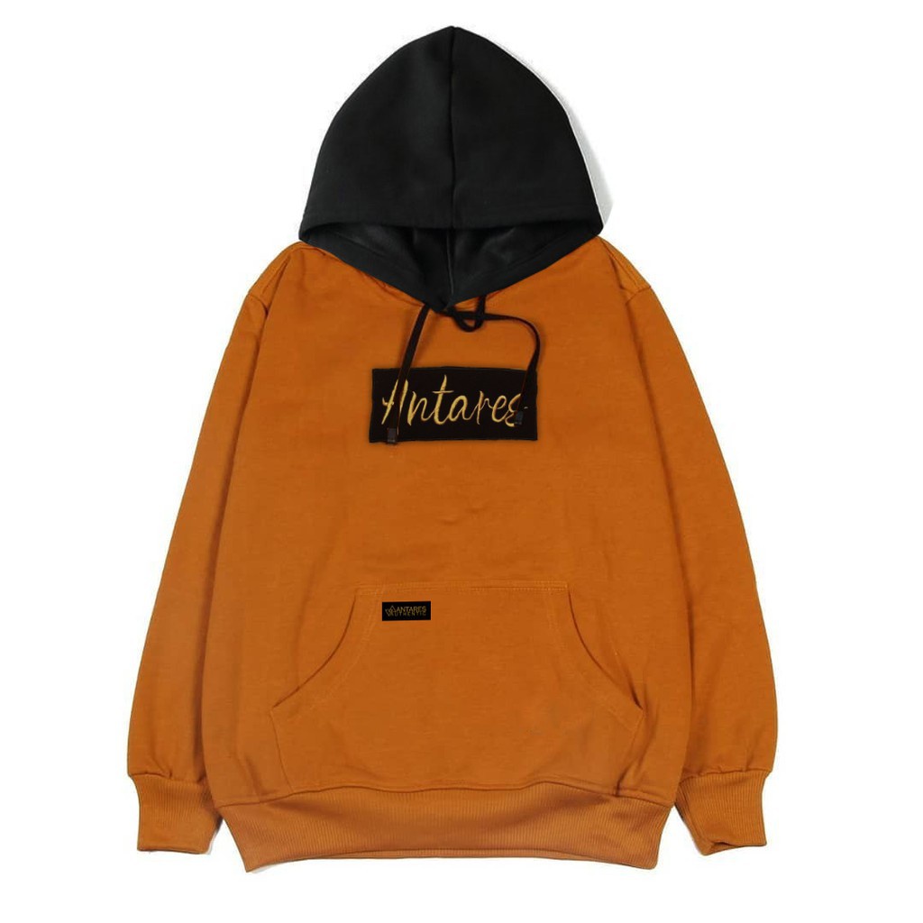 R-ENFIELD SWEATER HOODIE DISTRO PRIA ORIGINAL ANTARES WARNA KOMBINASI HITAM KUNYIT