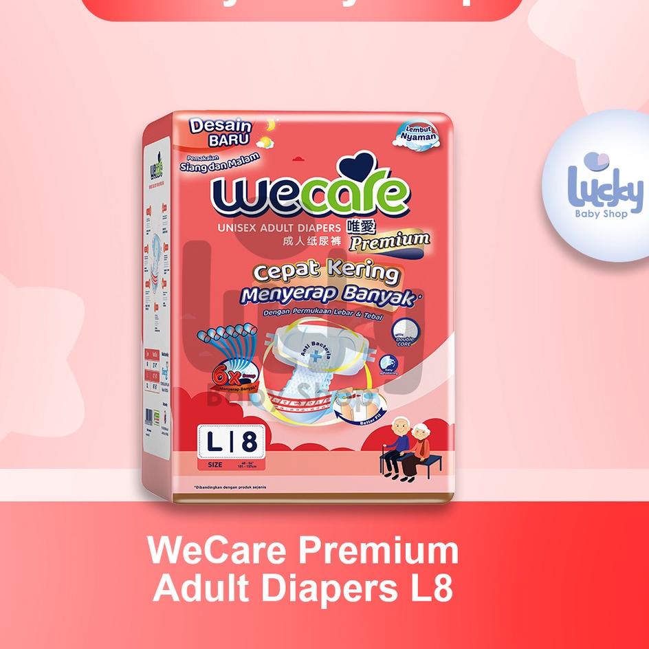 ♩ WECARE PREMIUM ADULT DIAPERS SIZE L 8 ❃