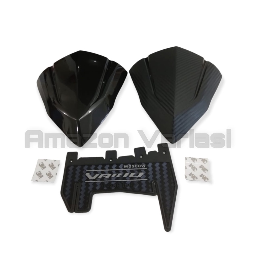 VISOR VARIO 125 DAN VARIO 150 LED ESP TGP KARBON HITAM DAN MUDFLAP VARIO KARBON MUD FLAP PENAHAN LUM