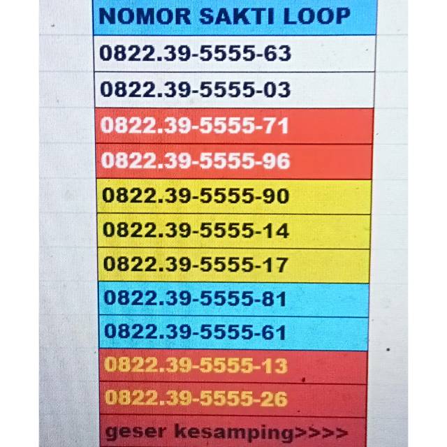 Nomor Cantik SAKTI LOOP