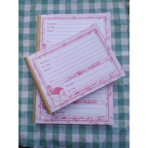 

label pengiriman motif flamingo/label olsop