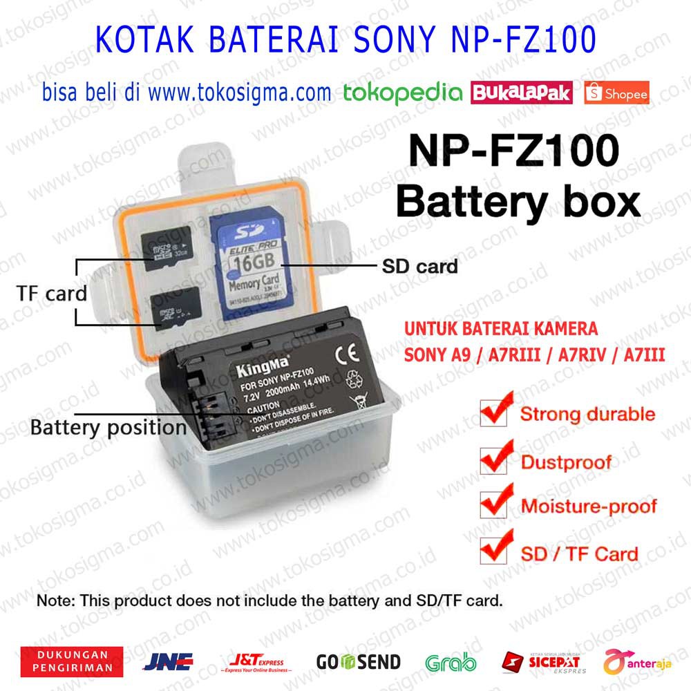 KOTAK BATERAI BATERE BATTERY CASE BOX NP-FZ100 SONY A7III A7R3 A7R4 A9