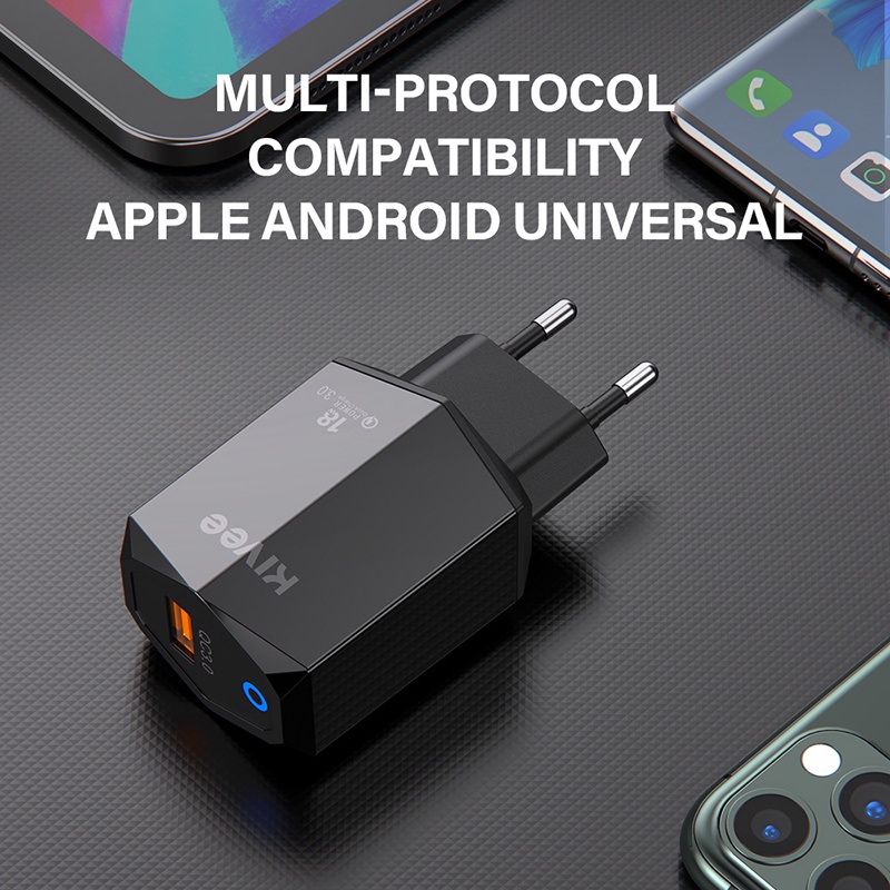 KIVEE charger oppo samsung xiaomi kepala charger fast charging 18w 22.5w Quick 3.0 original Wall Charger 3.1A 1 tahun garansi-5