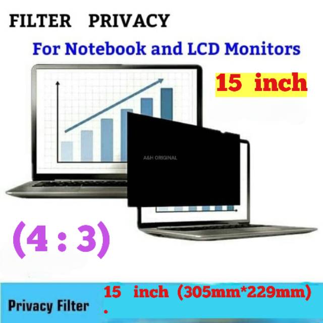 Filter Antispy Anti Spy Laptop 15 inch 4:3 Privacy Screen Notebook Laptop LCD Pelindung Mata