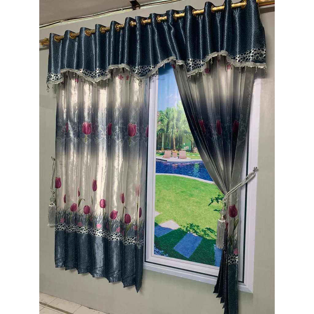 GORDEN BLACKOUT IMPORT / KORDEN INTERIOR RUANG TAMU MURAH MOTIF ZINIA (GORDEN &amp; PONI PISAH)