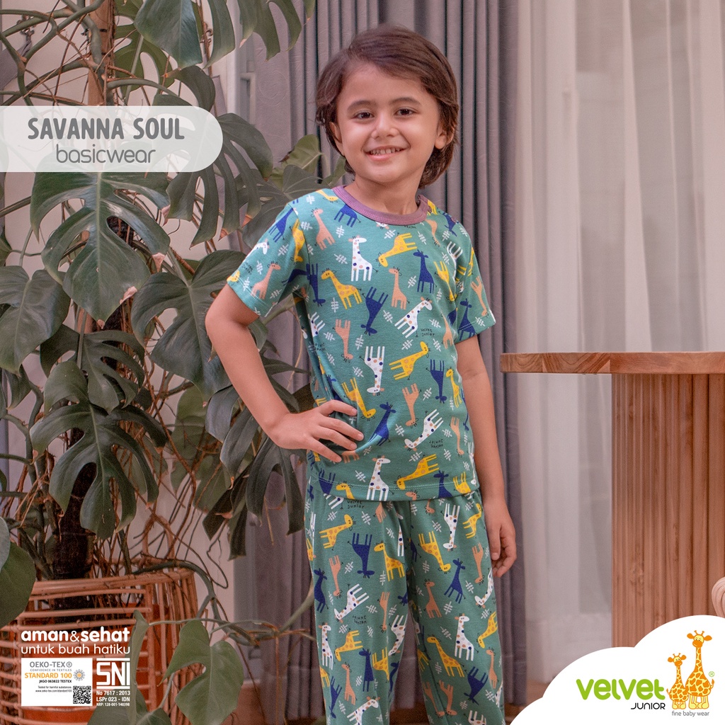 Baju Bayi Setelan Pendek Panjang Piyama Anak Velvet Junior Savanna Soul