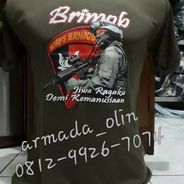 kaos brimob | kaos dalaman brimob | kaos hijau brimob | Kaos brimob pria