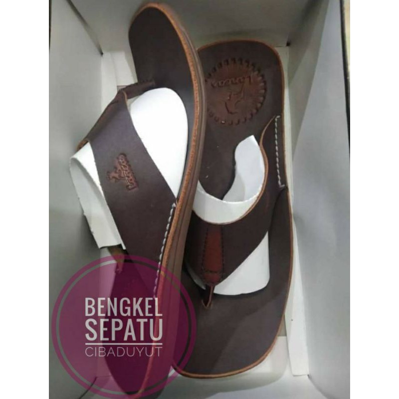 sandal jepit pria full kulit asli