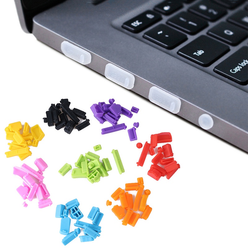 13pcs / Set Plug Silikon Anti Debu Warna-Warni Untuk Aksesoris Komputer / Laptop Universal