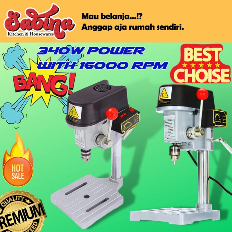 Mesin Bor Listrik Duduk Meja Mini Drill Press 340W Power 16000RPM