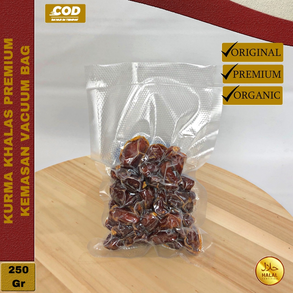 

Kurma Golden Dates Khalas 250gr KEMASAN VACUM / Best quality Dates / Kurma Khalas / Kurma Khalas al saad / Kholas