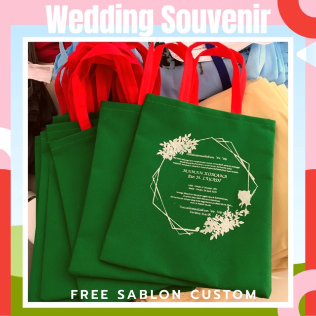 Tas souvenir wedding(flat 20x25 TANPA PACKING)