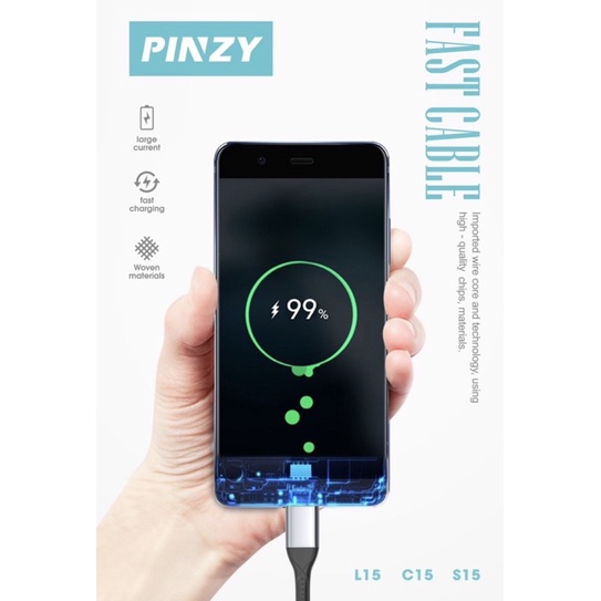 Kabel Data - Kabel Data S15 - Kabel Charger Micro USB PINZY S15 Fast Charging &amp; Vooc