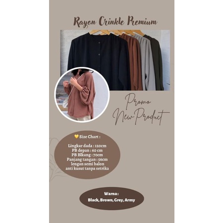 Kemeja Rayon Crinkle Premium