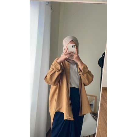 Hiza - Anya Shirt | Kemeja Basic Oversize Bigsize | Kemeja Wanita