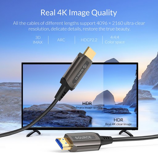 Cable HDMI 2.0 Fiber optic Orico 50m 4K ULTRA HD GHD701-700 - Kabel hdmi 50 Meter 2.0 optik orico