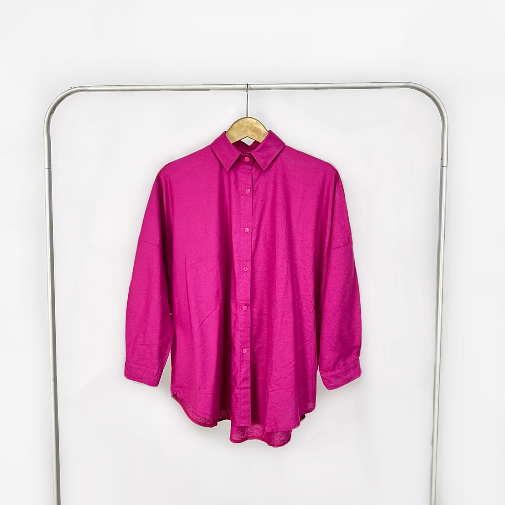 Kemeja Wanita Fienna Linen-Fuschia