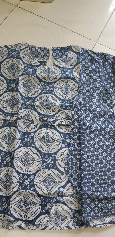 Baju Batik Wanita Terbaru 2021 Blus Atasan Kerja Kawung Truntum Motif Indigo Style Tey-17