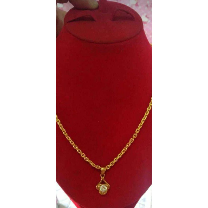 kalung+liontin dewasa bahan dasar emas muda 6,7gram