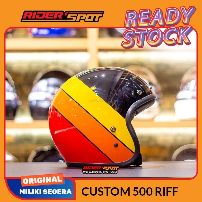 Helm Motor BELL Custom 500 Riff Gloss Half Face Helmet Retro Classic Original