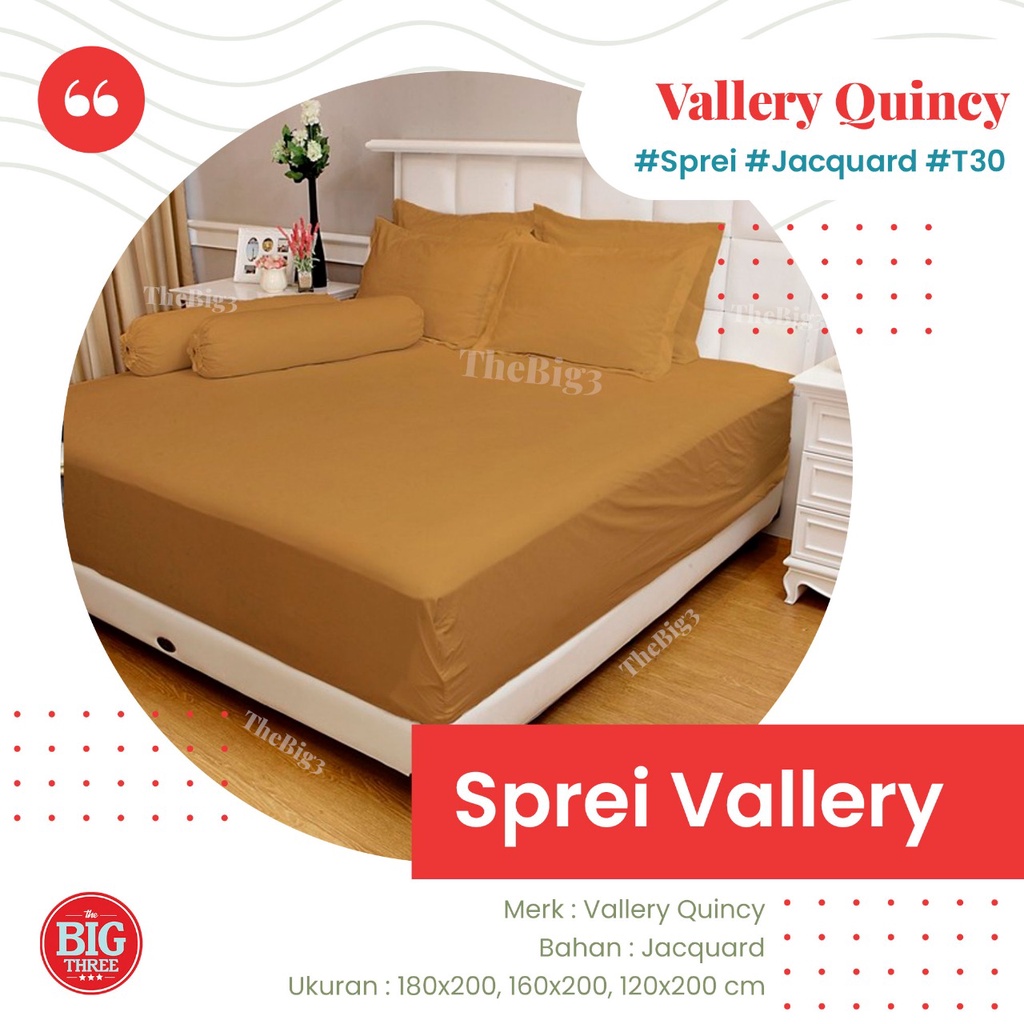 QUINCY VALLERY Sprei Polos 180x200 Tinggi 30  warna MERAH PINK ORANGE - King Size 180 T30 SP