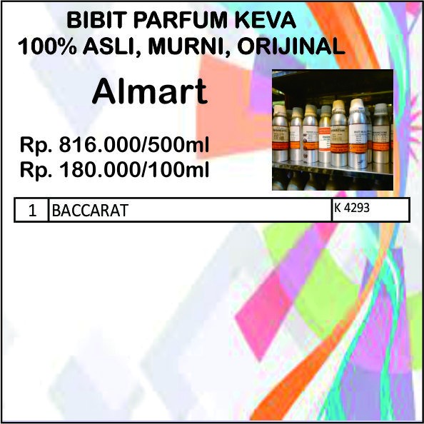 bibit biang parfum murni keva asli original 50ml baccarat