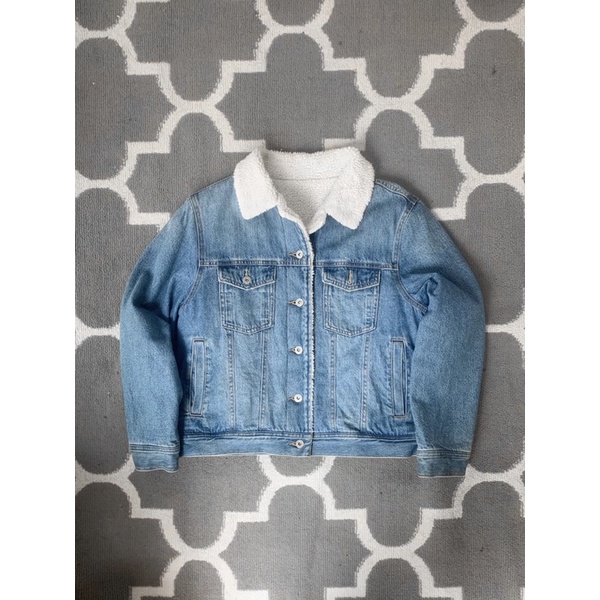 trucker jeans sherpa uniqlo