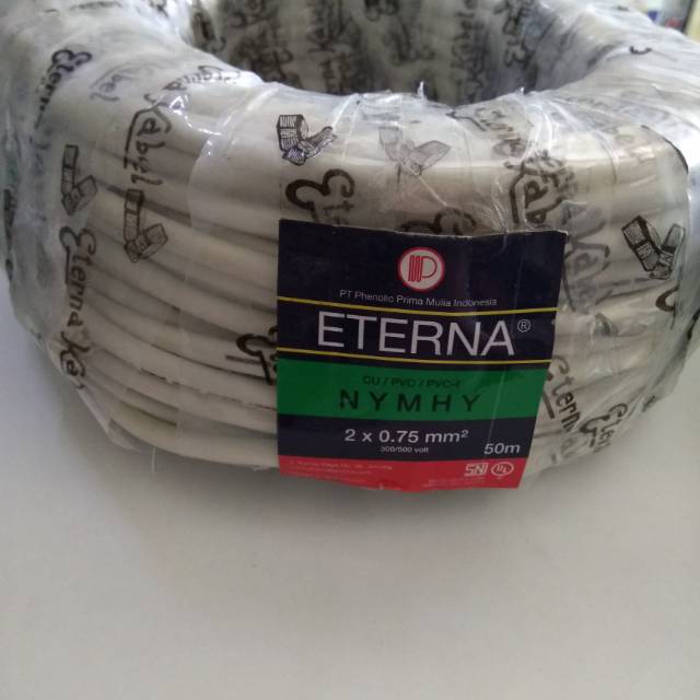 Kabel Listrik Eterna 2x0,75 Serabut NYMHY