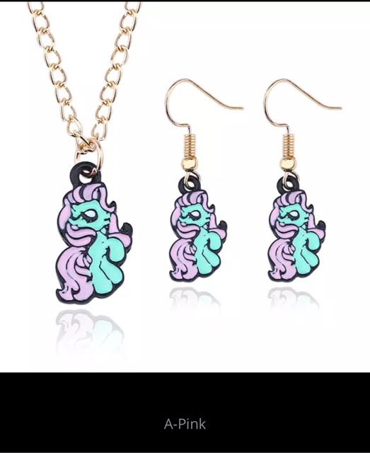 Set perhiasan anak dewasa import unicorn anting kalung A11 unicorn