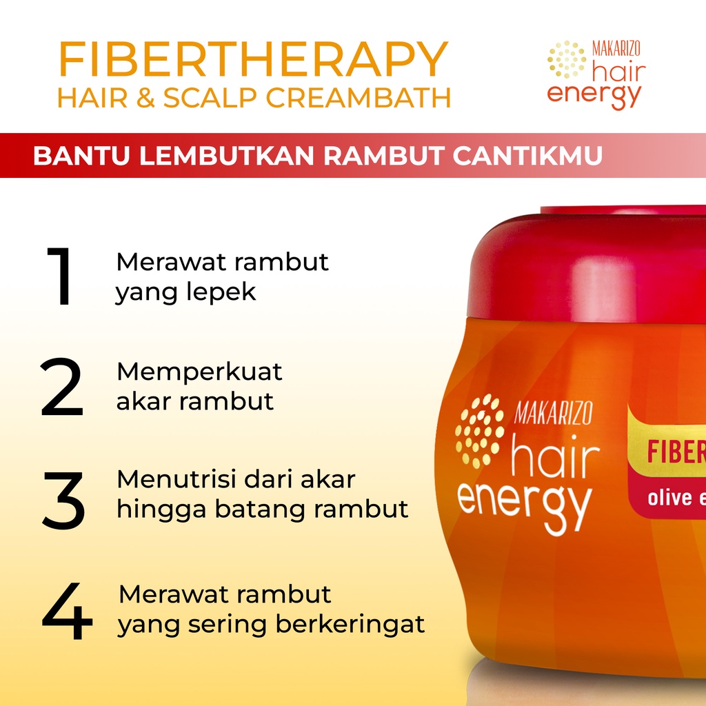 Makarizo Hair Energy Fibertherapy Hair & Scalp Creambath Olive 500 mL / Perawatan Rambut / Hijab-3