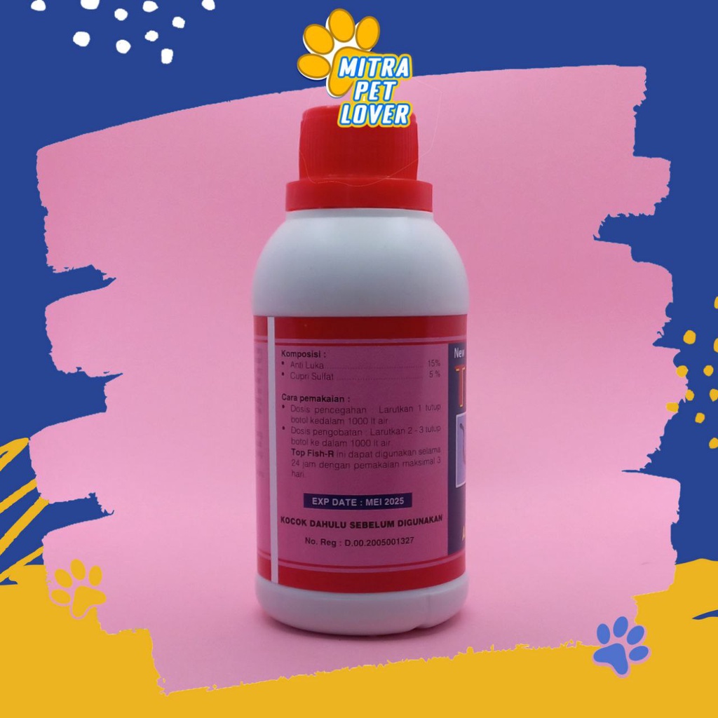 OBAT LUKA IKAN - TOP FISH MERAH 250 ML ORIGINAL - TOPFISH MENYEMBUHKAN PERIH SIRIP EKOR KULIT DAN INSANG AMPUH AMAN MEMPERCEPAT PEMULIHAN - MURAH - PET ANIMAL HEALTHCARE AND VETERINARY TAMASINDO OBAT DAN VITAMIN HEWAN BINATANG PELIHARAAN MITRAPETLOVER