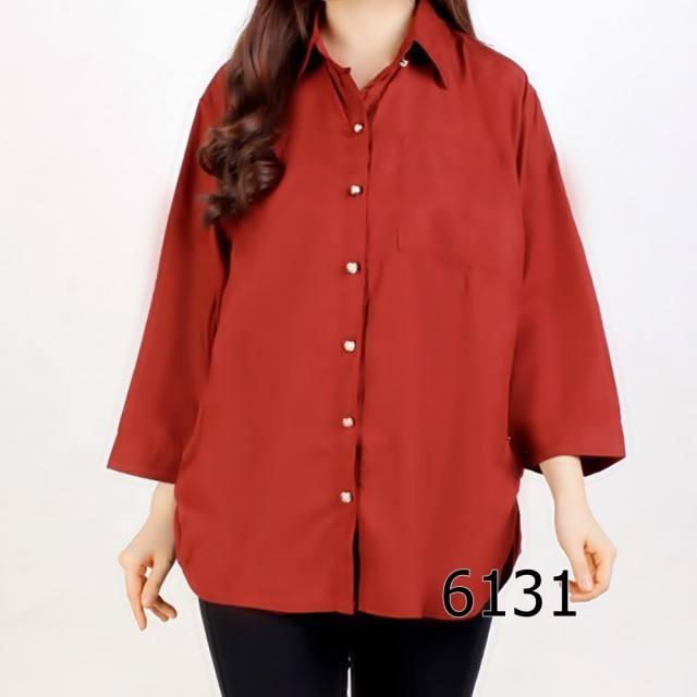012 JUMBO KEMEJA PEARLY #Pakaian Wanita Dewasa  Gaya Kekinian Baru Murah Grosir Tanah Abang