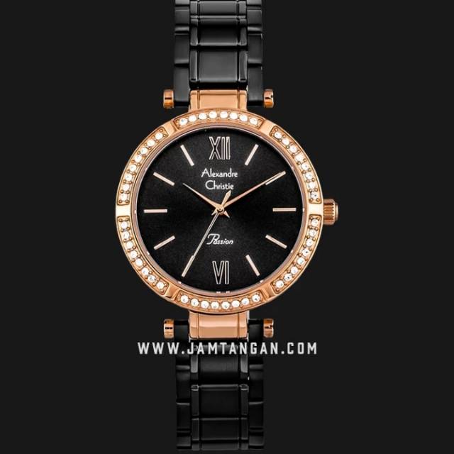 Alexandre Christie AC 2710 LH BBRBA Ladies Black Dial Black Stainless Steel