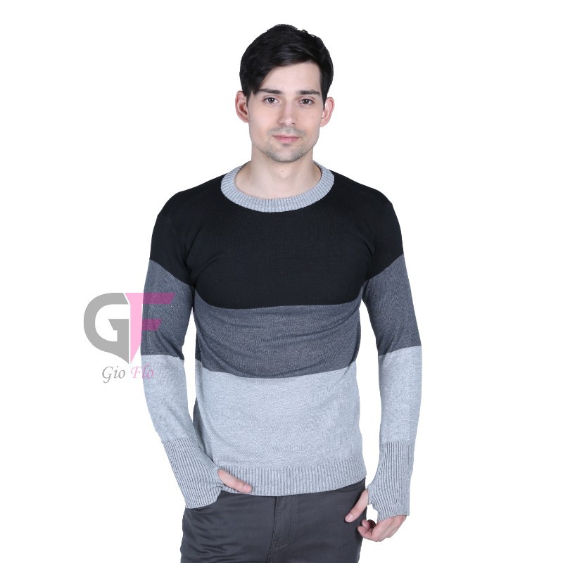 GIOFLO Sweater Ariel Terbaru Pria Lengan Panjang Abu / SWE 846