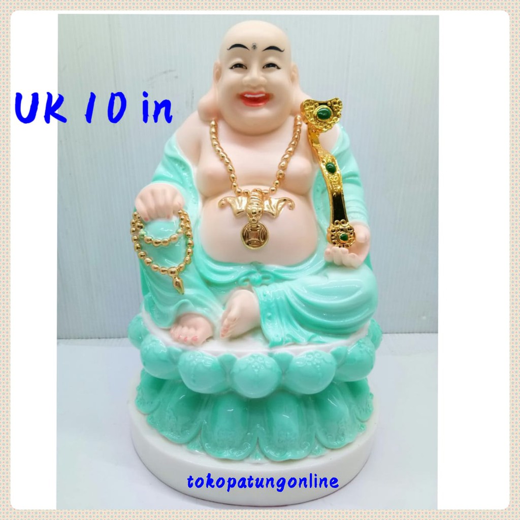 Patung Buddha Maitreya Uk 10 in Fiber Giok