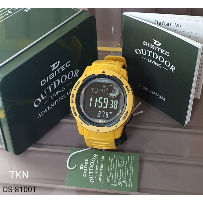 DIGITEC 8100T JAM TANGAN PRIA ALTIMETER KOMPAS ORIGINAL GARANSI RESMI 1 TAHUN