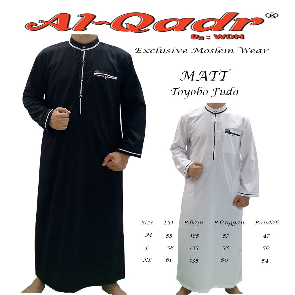 Jubah Pria Jubah Dewasa Gamis Pria Dewasa Lengan Panjang Al qadr/ AB Alkahfi Bareno