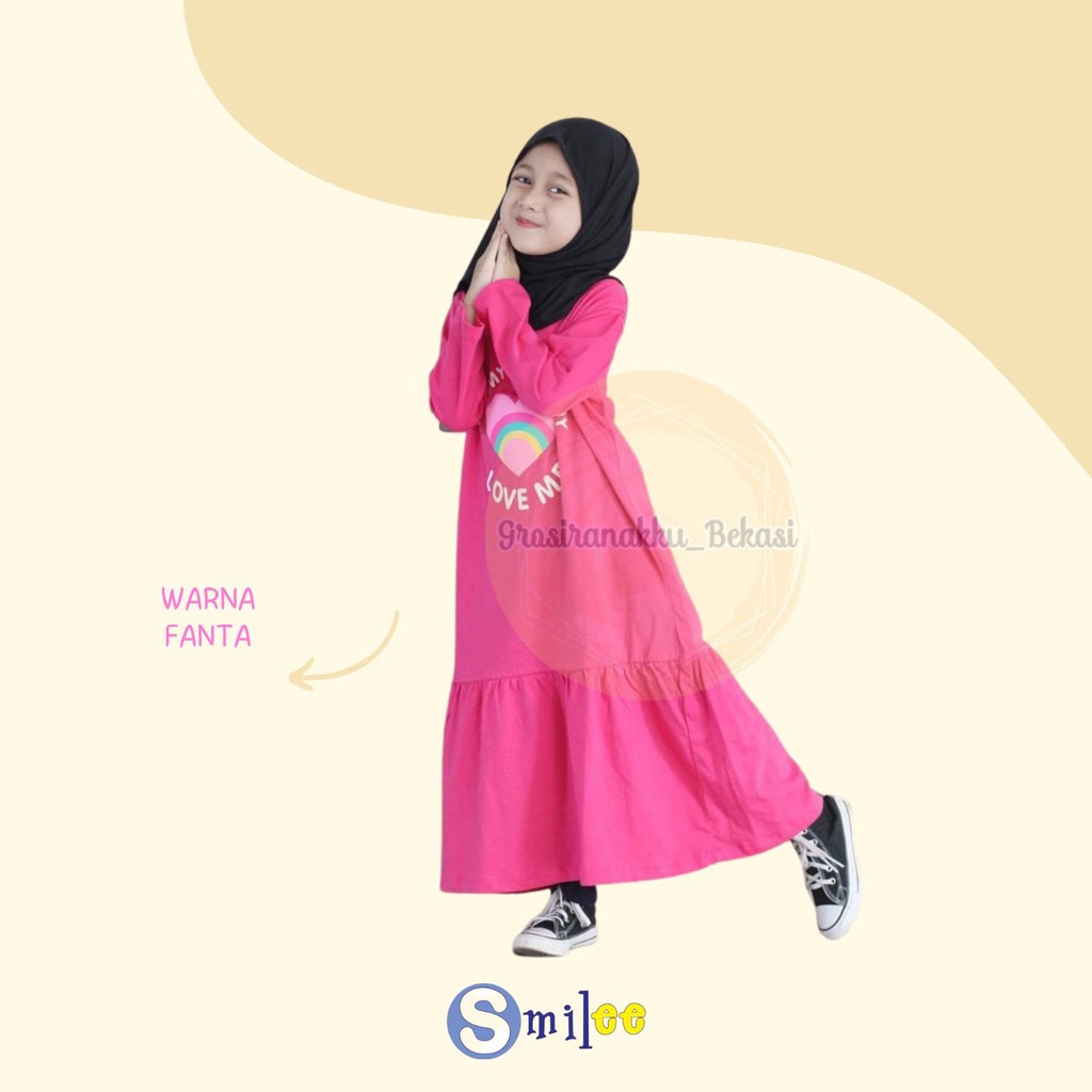 Gamis Kaos Anak Lala Mix Warna Size 2-8 thn Free Masker