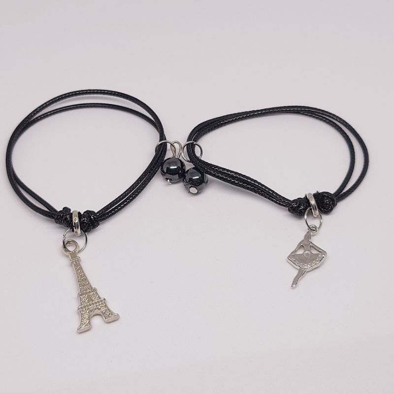 gelang couple paris menara eiffel balet sepasang (2 pcs)