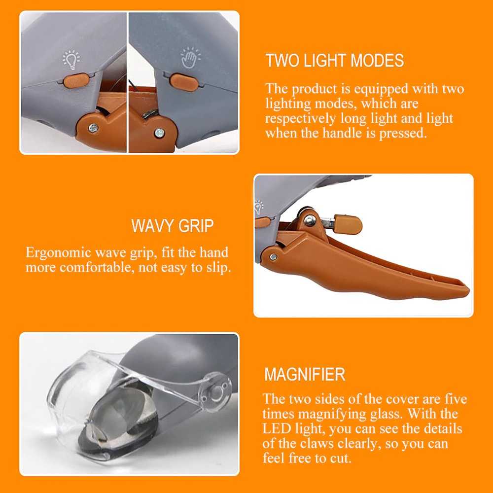 Gunting Kuku Anjing Kucing LED Pet Nail Toe Claw Clipper