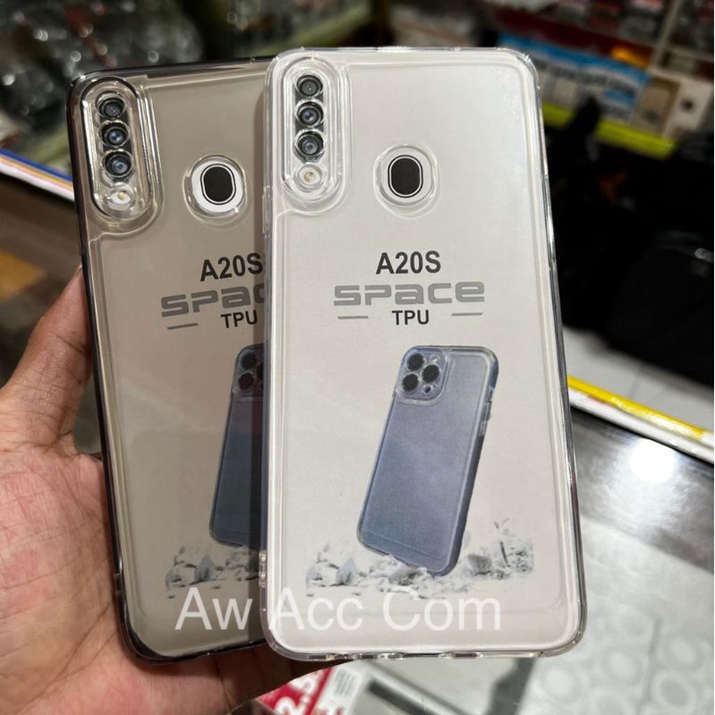 CASE SPACE SAMSUNG A20S TEBAL BENING TRANSPARANT PROTECT CAMERA