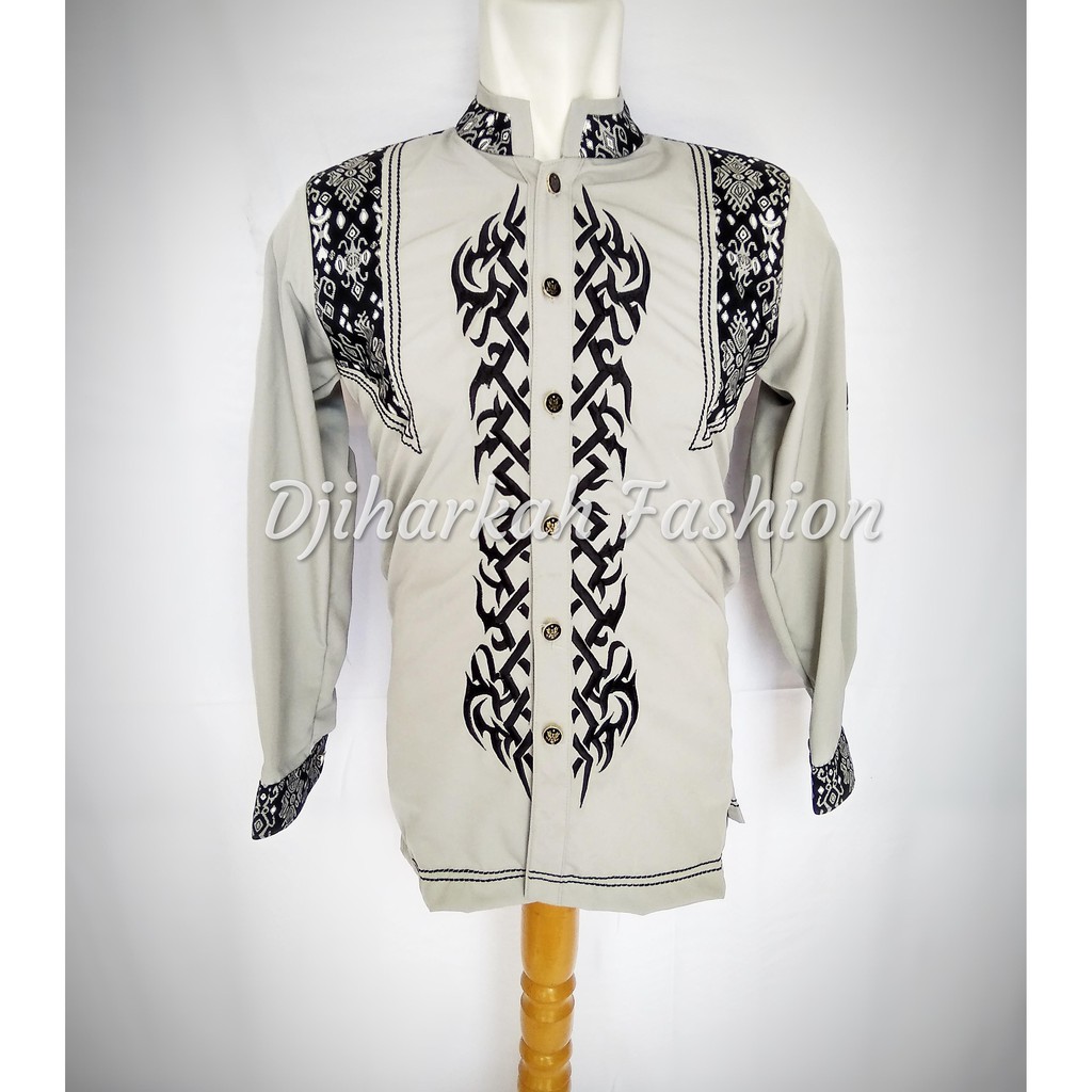 BAJU MEWAH KOKO BATIK PRIA BORDIR RANGGAEK DJIHARKAH FASHION