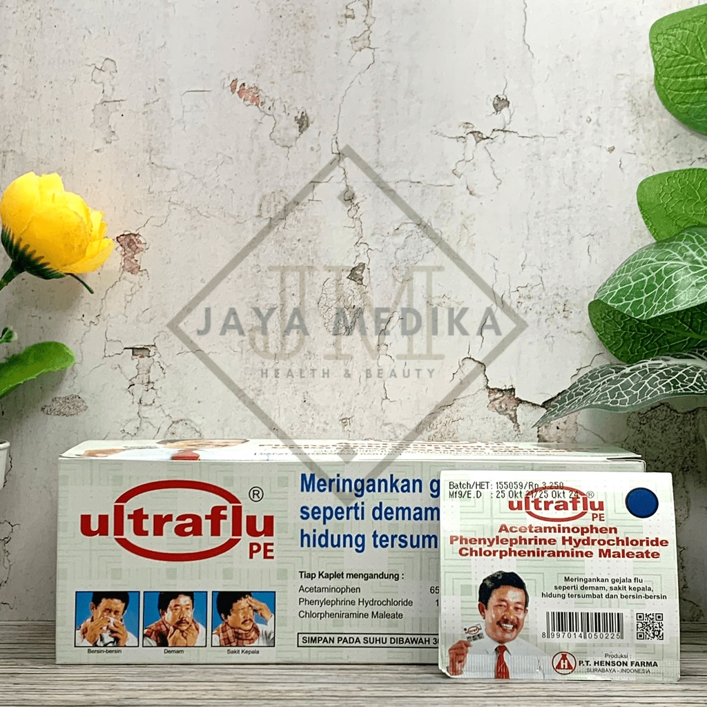 Ultraflu PE Per Strip Isi 4 Tablet-Mengatasi gejala flu,demam,dan sakit kepala