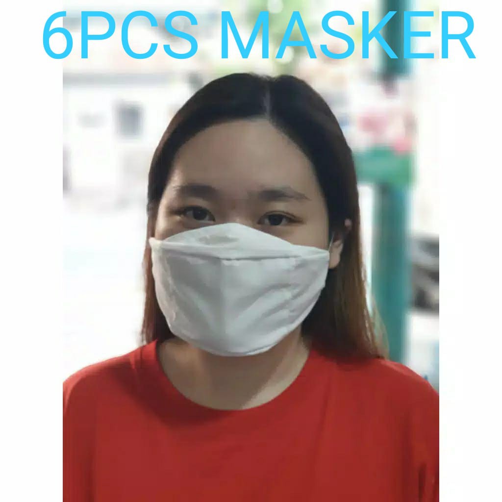 MASKER KAIN 3 LAPIS ANTI BAKTERI &amp; WATER PROOF 6 PCS