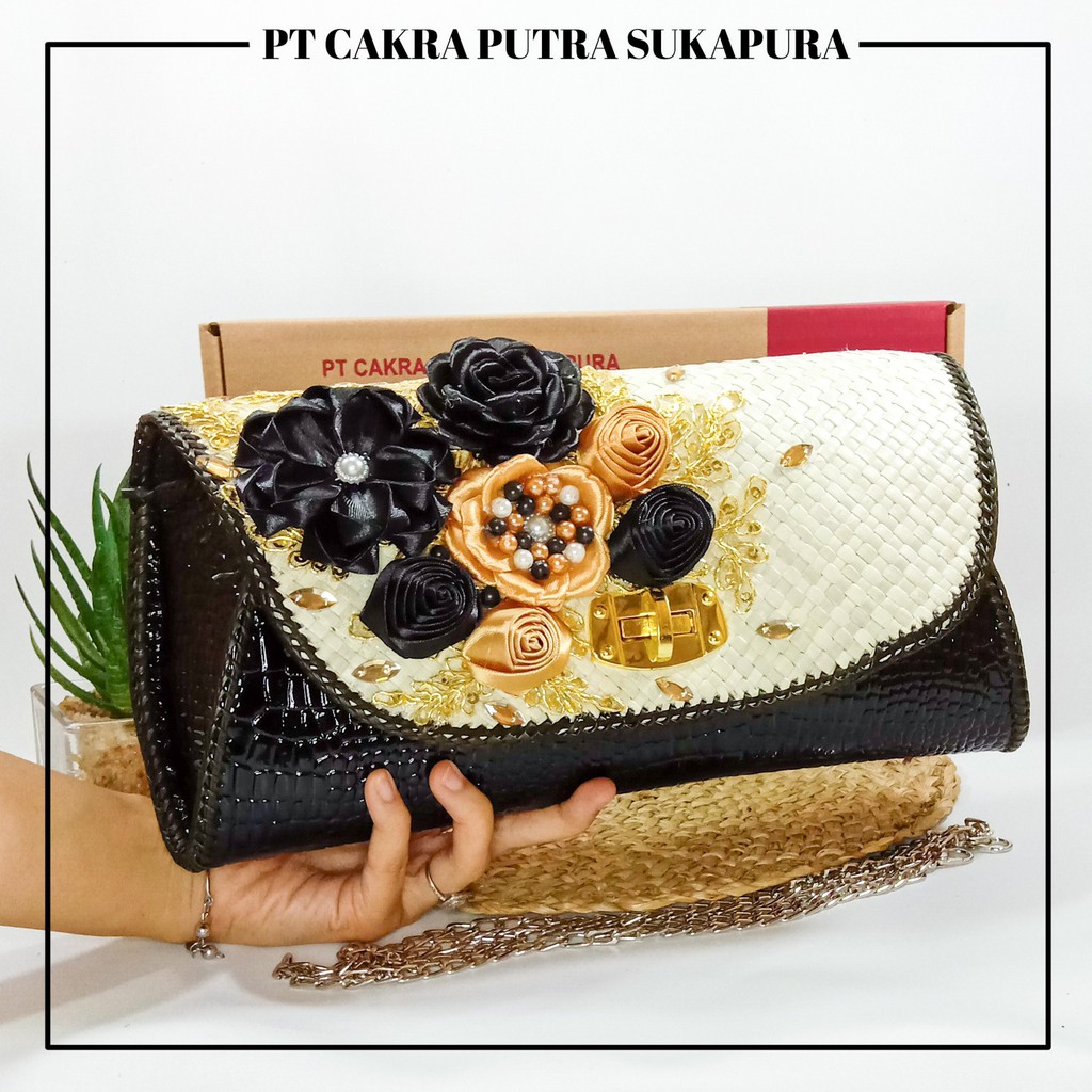 PSH ( Free Box ) Clutch Pesta Dompet Wanita Pk Croco