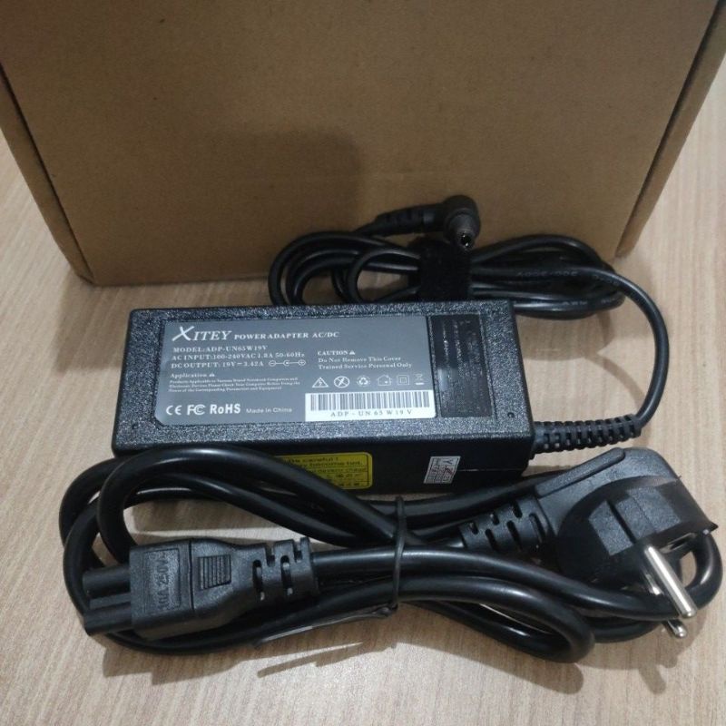 adaptor laptop 19v 3.42A ada 2 macam 1.7mm dan 2.5mm