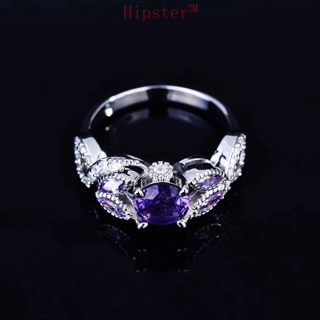 New Inlaid Amethyst Ring for Women